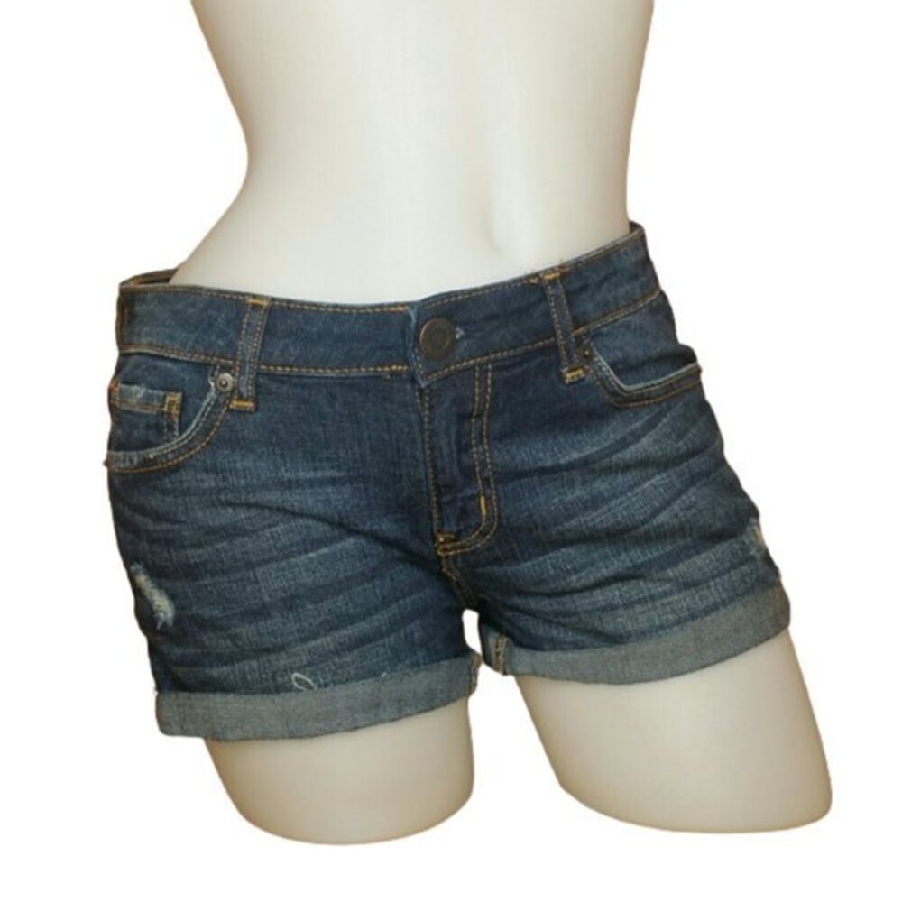 Aeropostale Distressed Denim Shorty Shorts Size 4